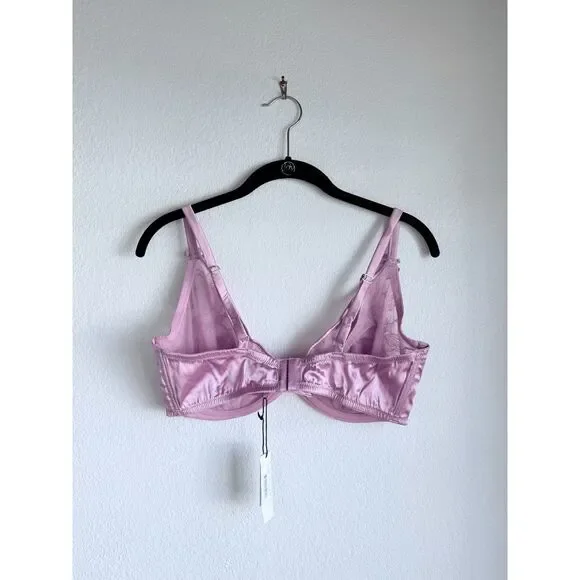 NWT Fleur du Mal Magnolia Lace Unlined Demi Bra in Lilac Purple Size 38G - Picture 9 of 15